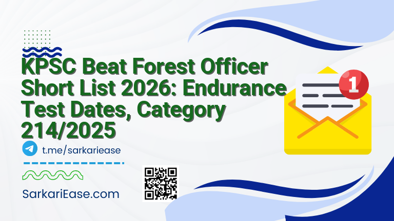 KPSC Beat Forest Officer Short List 2026: Endurance Test Dates, Category 214/2025