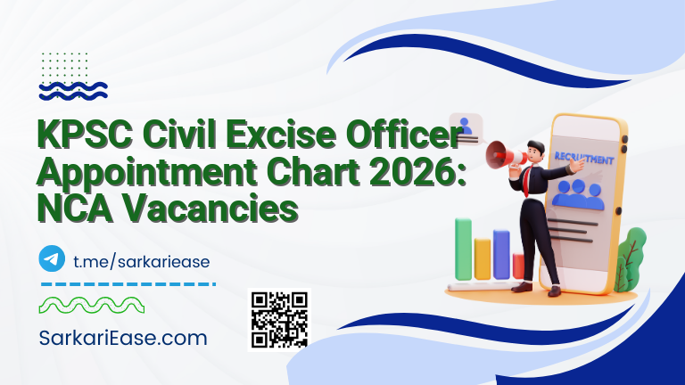 KPSC Civil Excise Officer Appointment Chart 2026: NCA Vacancies
