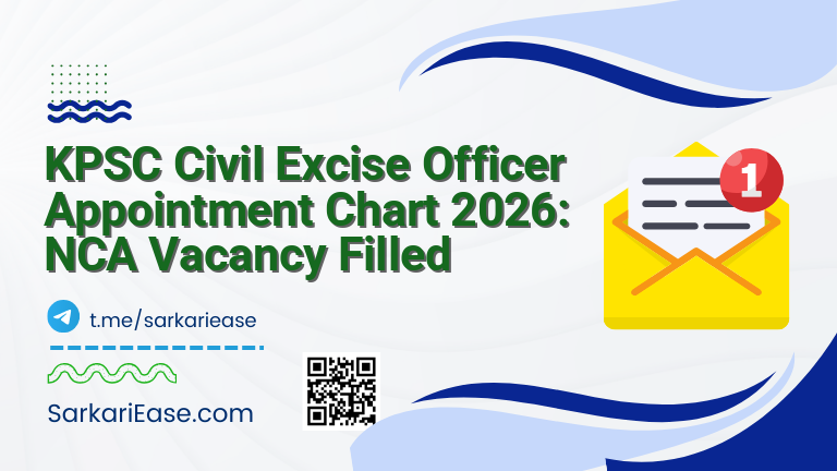 KPSC Civil Excise Officer Appointment Chart 2026: NCA Vacancy Filled
