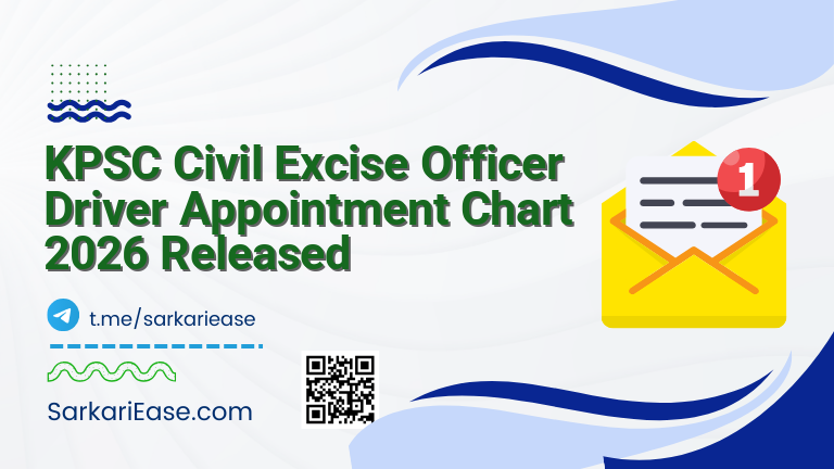 KPSC Civil Excise Officer Driver Appointment Chart 2026 Released