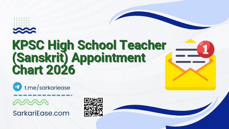KPSC High School Teacher (Sanskrit) Appointment Chart 2026