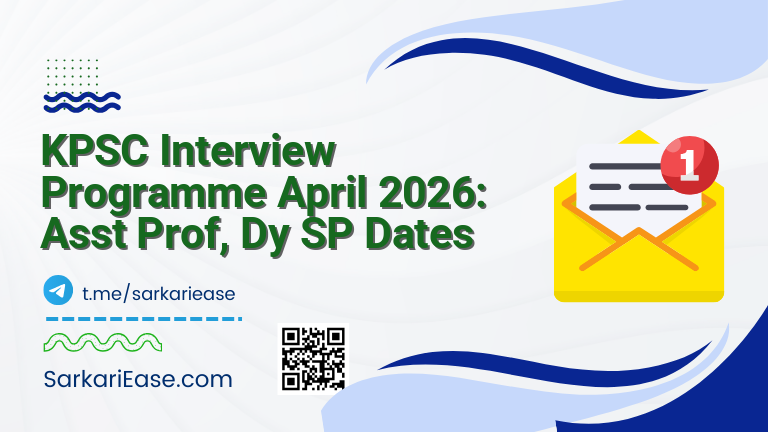 KPSC Interview Programme April 2026: Asst Prof, Dy SP Dates