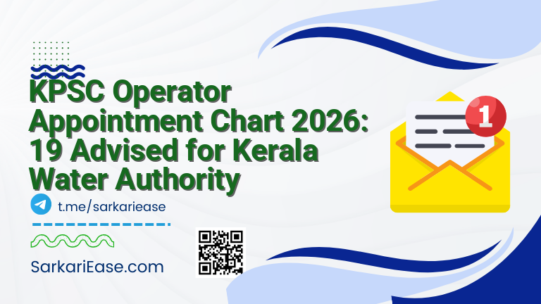 KPSC Operator Appointment Chart 2026: 19 Advised for Kerala Water Authority