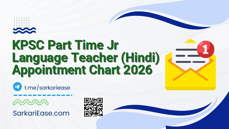 KPSC Part Time Jr Language Teacher (Hindi) Appointment Chart 2026