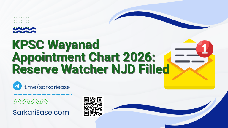 KPSC Wayanad Appointment Chart 2026: Reserve Watcher NJD Filled