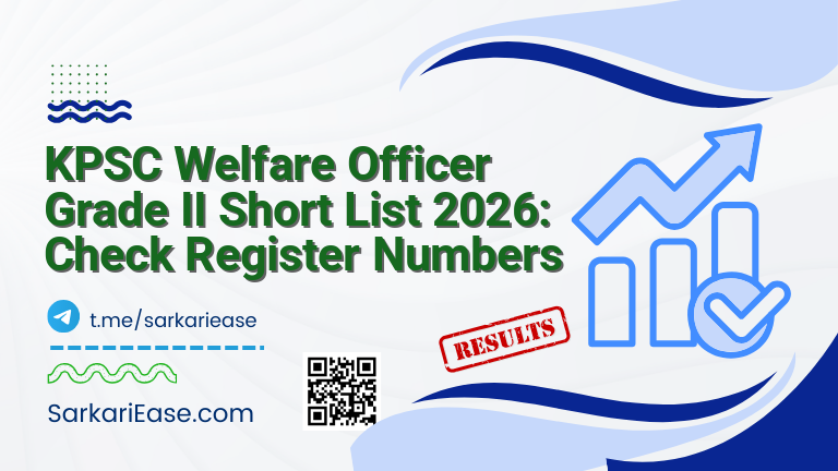 KPSC Welfare Officer Grade II Short List 2026: Check Register Numbers