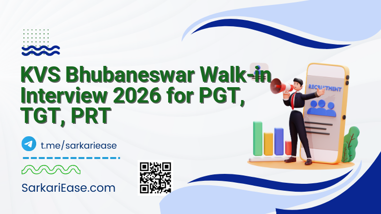 KVS Bhubaneswar Walk-in Interview 2026 for PGT, TGT, PRT