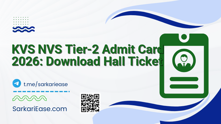 KVS NVS Tier-2 Admit Card 2026: Download Hall Ticket