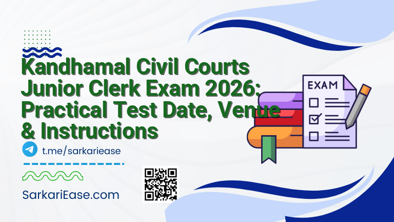 Kandhamal Civil Courts Junior Clerk Exam 2026: Practical Test Date, Venue & Instructions