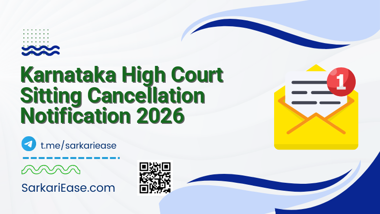 Karnataka High Court Sitting Cancellation Notification 2026