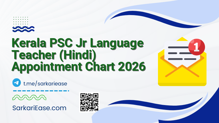 Kerala PSC Jr Language Teacher (Hindi) Appointment Chart 2026