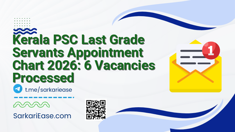 Kerala PSC Last Grade Servants Appointment Chart 2026: 6 Vacancies Processed
