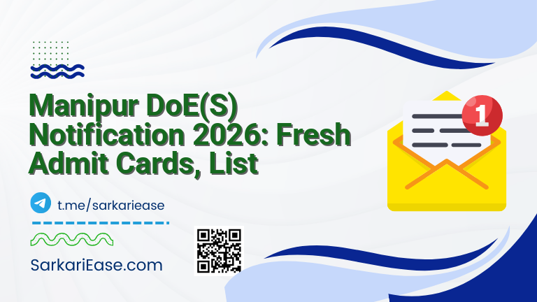 Manipur DoE(S) Notification 2026: Fresh Admit Cards, List