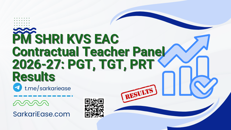 PM SHRI KVS EAC Contractual Teacher Panel 2026-27: PGT, TGT, PRT Results