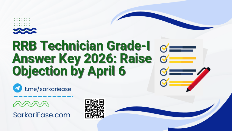 RRB Technician Grade-I Answer Key 2026: Raise Objection by April 6