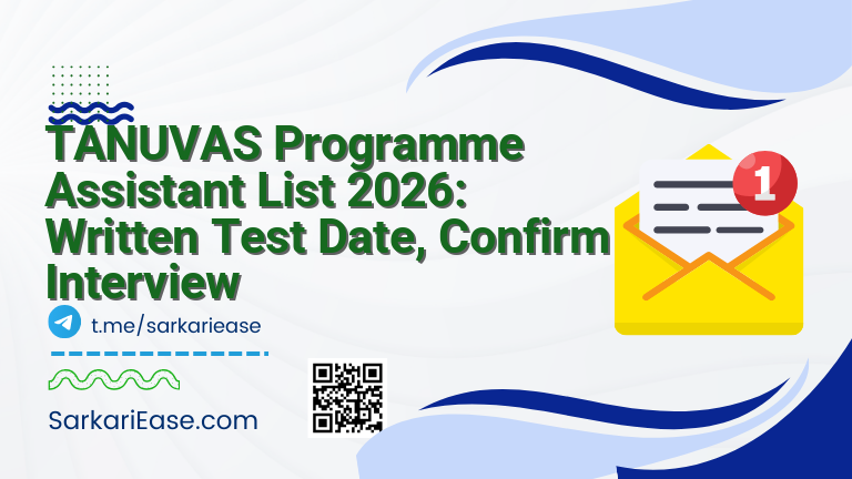 TANUVAS Programme Assistant List 2026: Written Test Date, Confirm Interview