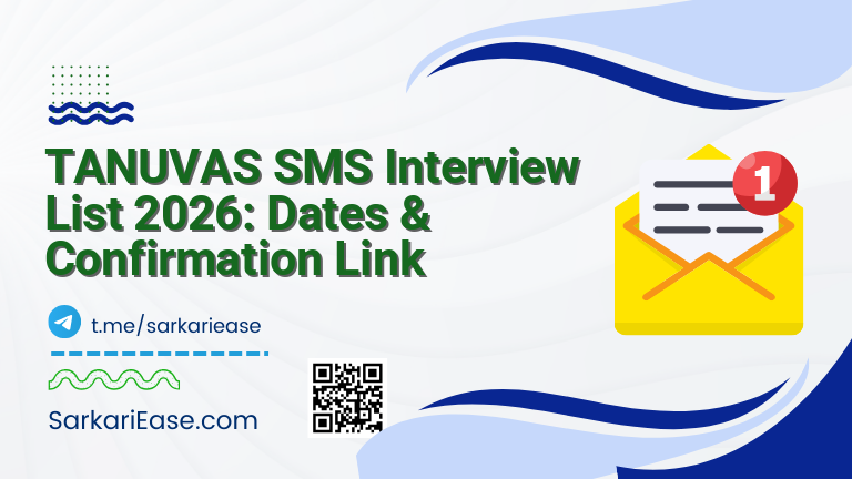 TANUVAS SMS Interview List 2026: Dates & Confirmation Link