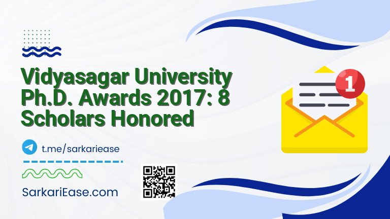 Vidyasagar University Ph.D. Awards 2017: 8 Scholars Honored