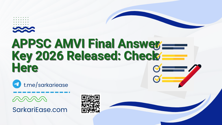 APPSC AMVI Final Answer Key 2026 Released: Check Here