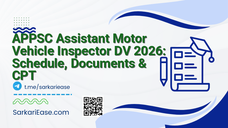 APPSC Assistant Motor Vehicle Inspector DV 2026: Schedule, Documents & CPT