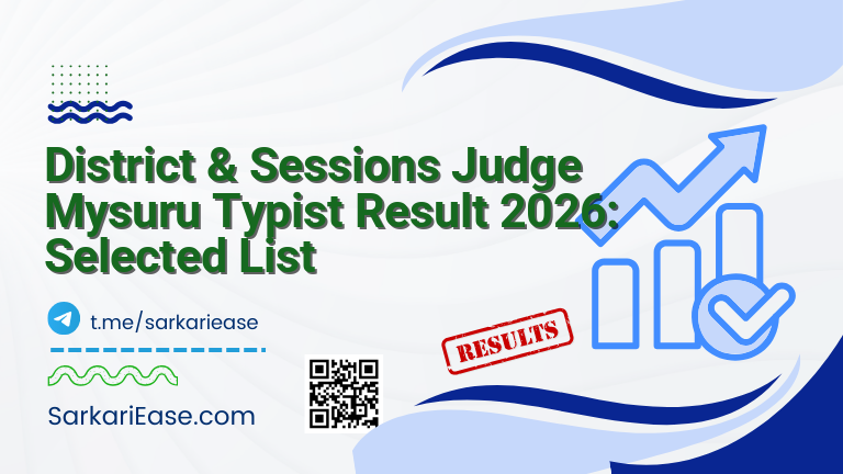 District & Sessions Judge Mysuru Typist Result 2026: Selected List
