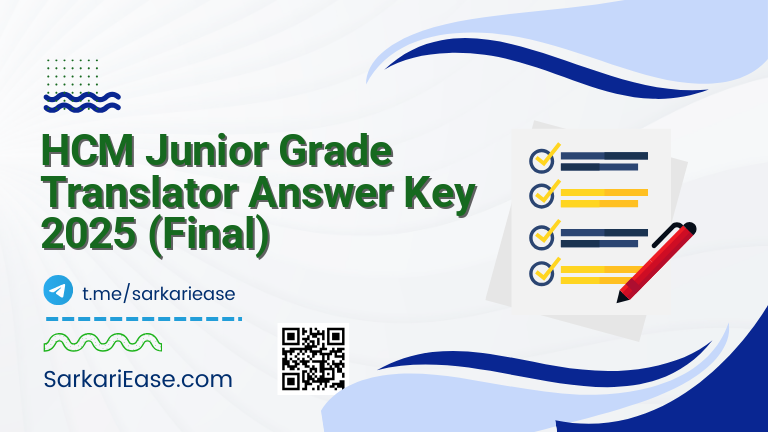 HCM Junior Grade Translator Answer Key 2025 (Final)
