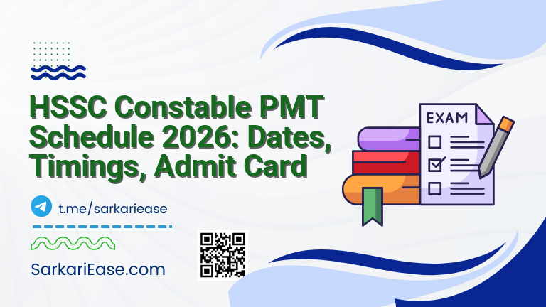 HSSC Constable PMT Schedule 2026: Dates, Timings, Admit Card