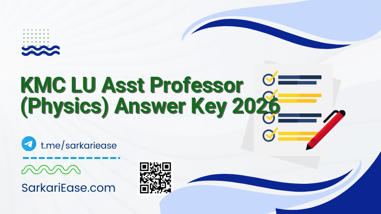KMC LU Asst Professor (Physics) Answer Key 2026
