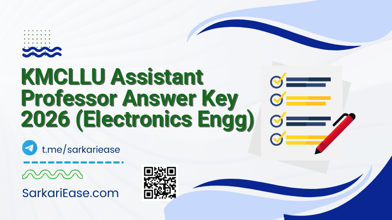 KMCLLU Assistant Professor Answer Key 2026 (Electronics Engg)