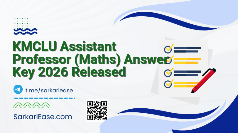 KMCLU Assistant Professor (Maths) Answer Key 2026 Released
