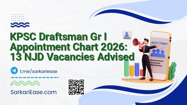 KPSC Draftsman Gr I Appointment Chart 2026: 13 NJD Vacancies Advised