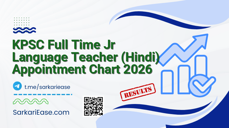 KPSC Full Time Jr Language Teacher (Hindi) Appointment Chart 2026