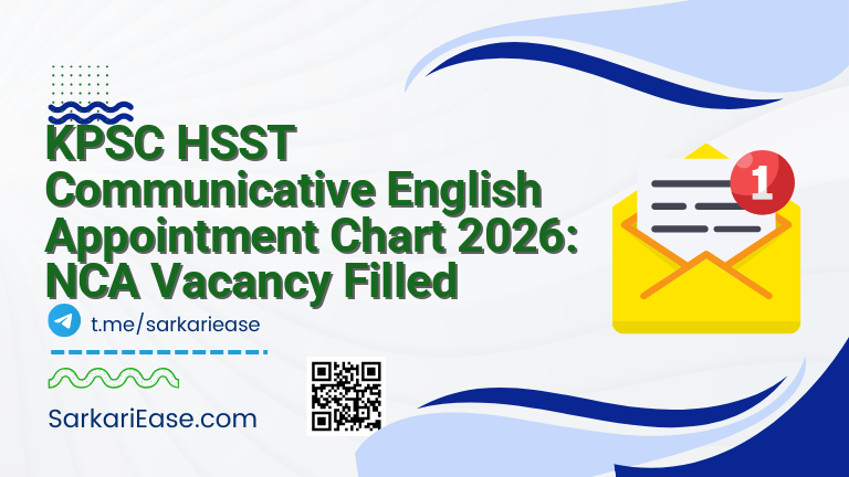 KPSC HSST Communicative English Appointment Chart 2026: NCA Vacancy Filled