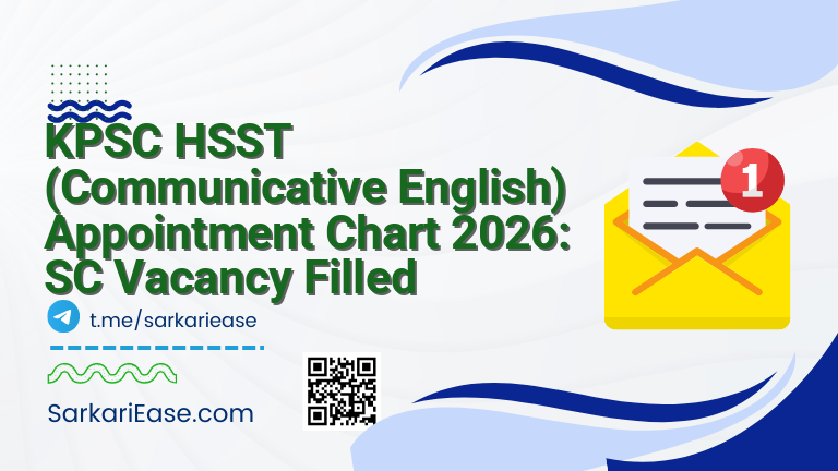 KPSC HSST (Communicative English) Appointment Chart 2026: SC Vacancy Filled