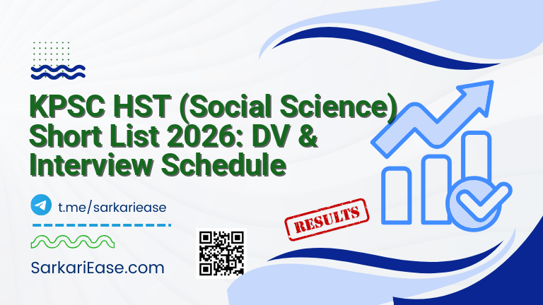 KPSC HST (Social Science) Short List 2026: DV & Interview Schedule