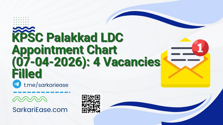 KPSC Palakkad LDC Appointment Chart (07-04-2026): 4 Vacancies Filled