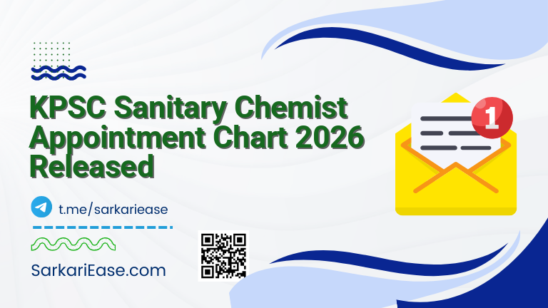 KPSC Sanitary Chemist Appointment Chart 2026 Released