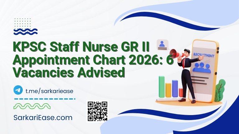 KPSC Staff Nurse GR II Appointment Chart 2026: 6 Vacancies Advised