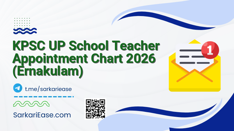 KPSC UP School Teacher Appointment Chart 2026 (Ernakulam)