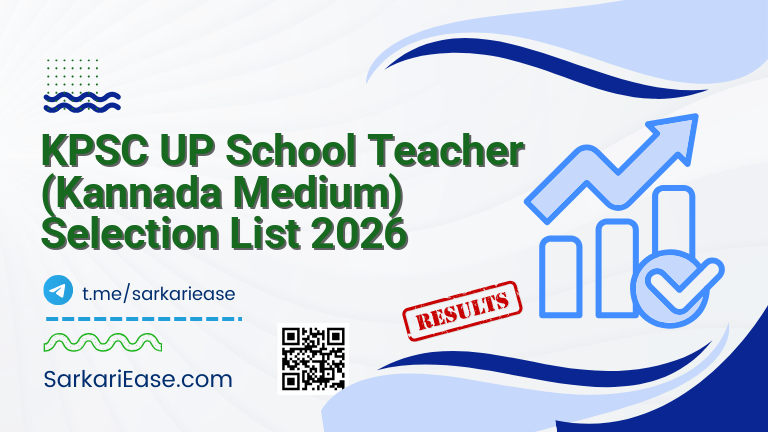 KPSC UP School Teacher (Kannada Medium) Selection List 2026
