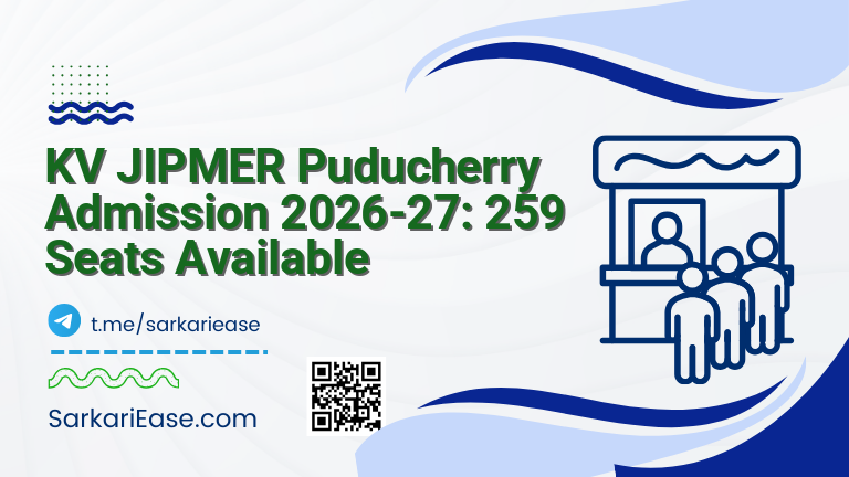 KV JIPMER Puducherry Admission 2026-27: 259 Seats Available