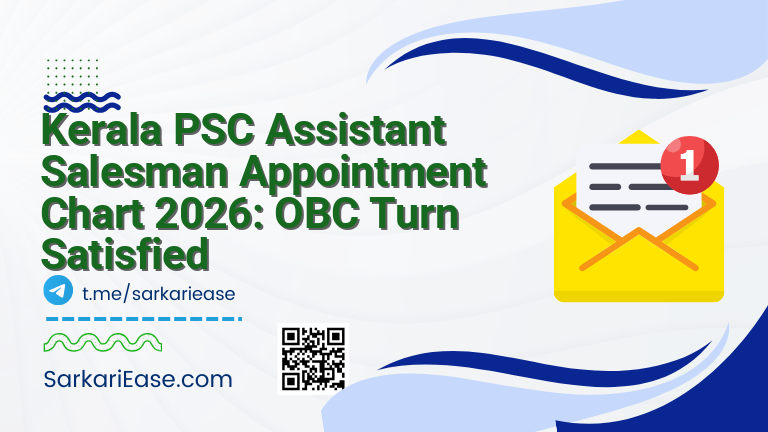 Kerala PSC Assistant Salesman Appointment Chart 2026: OBC Turn Satisfied