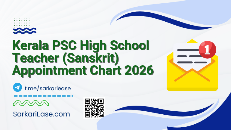 Kerala PSC High School Teacher (Sanskrit) Appointment Chart 2026