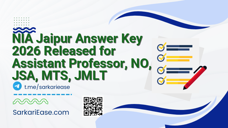 NIA Jaipur Answer Key 2026 Released for Assistant Professor, NO, JSA, MTS, JMLT