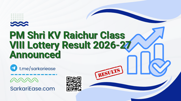 PM Shri KV Raichur Class VIII Lottery Result 2026-27 Announced