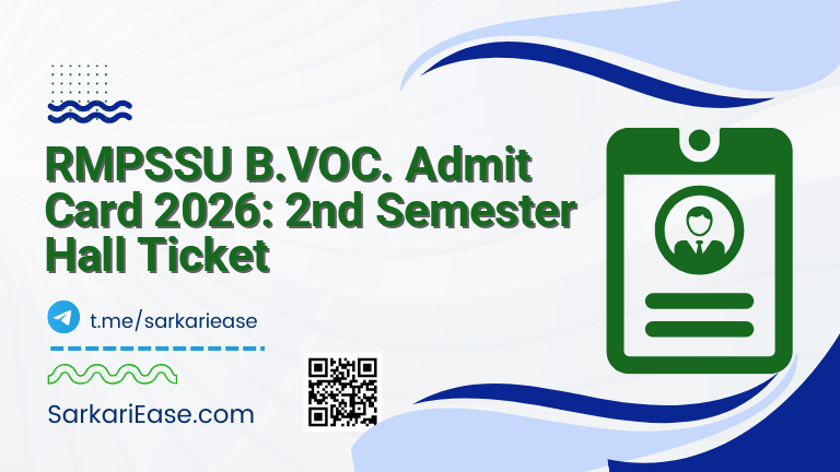 RMPSSU B.VOC. Admit Card 2026: 2nd Semester Hall Ticket