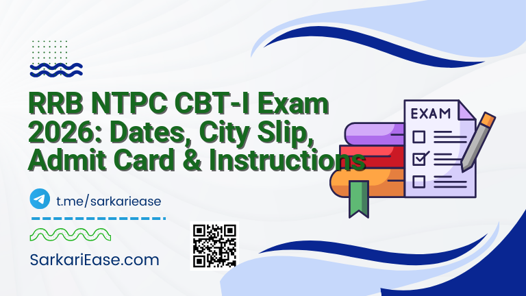 RRB NTPC CBT-I Exam 2026: Dates, City Slip, Admit Card & Instructions