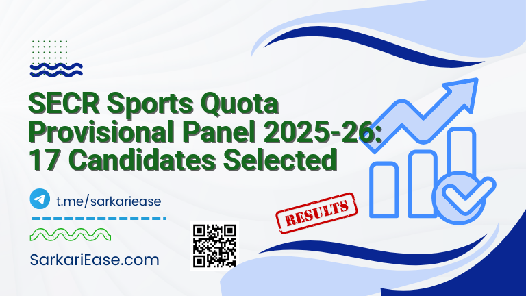 SECR Sports Quota Provisional Panel 2025-26: 17 Candidates Selected