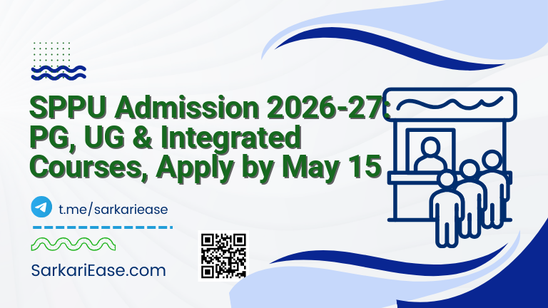 SPPU Admission 2026-27: PG, UG & Integrated Courses, Apply by May 15