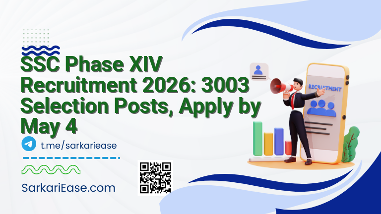 SSC Phase XIV Recruitment 2026: 3003 Selection Posts, Apply by May 4